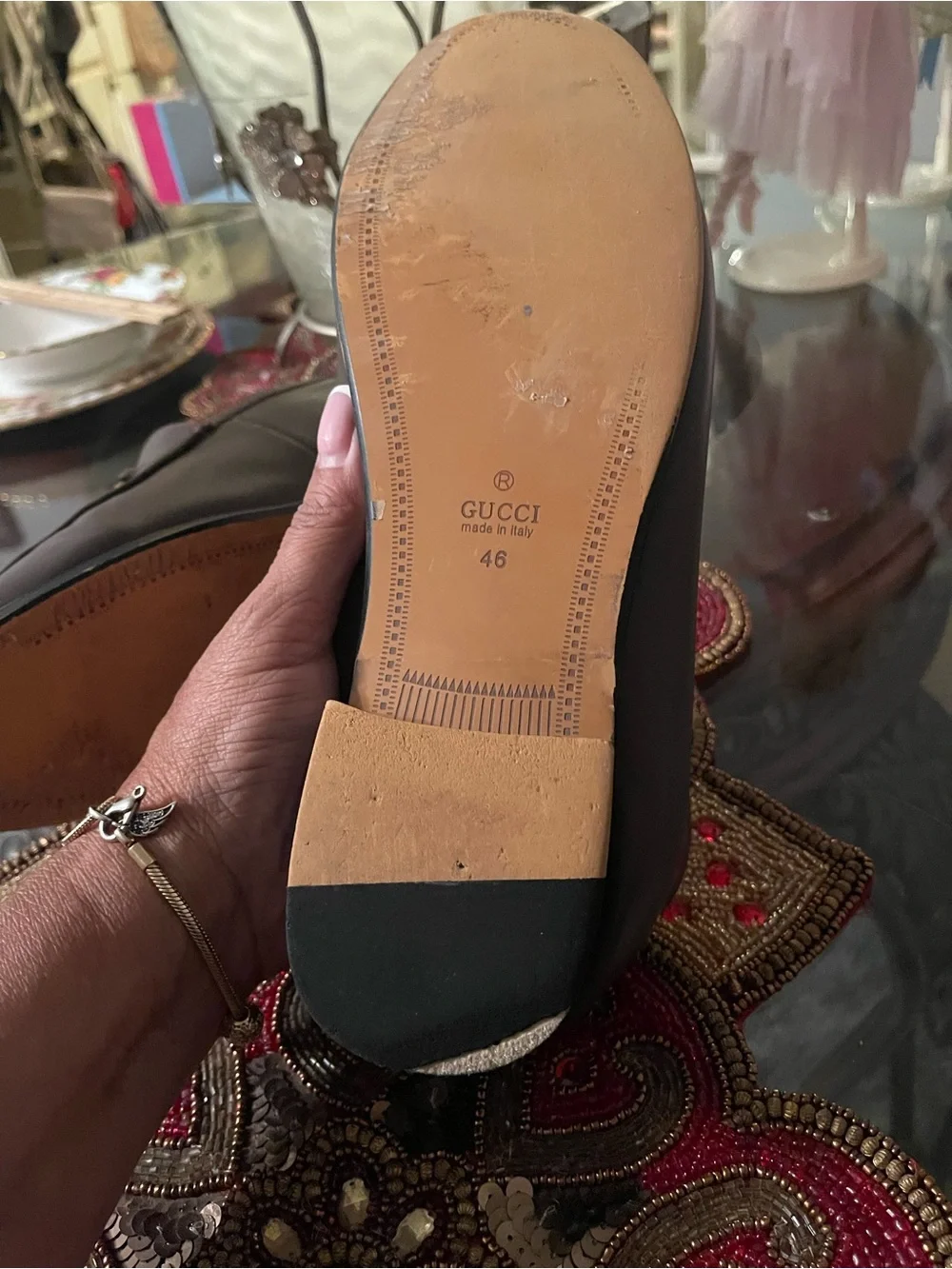 Gucci Brown Leather Horsebit Loafers